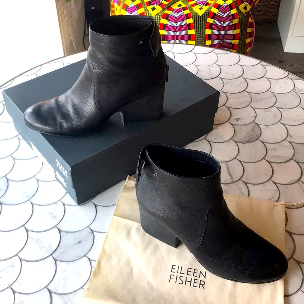 Eileen Fisher Harris leather ankle booties